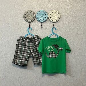 Carter’s 4T Boys Green and Grey Dinosaur Outfit